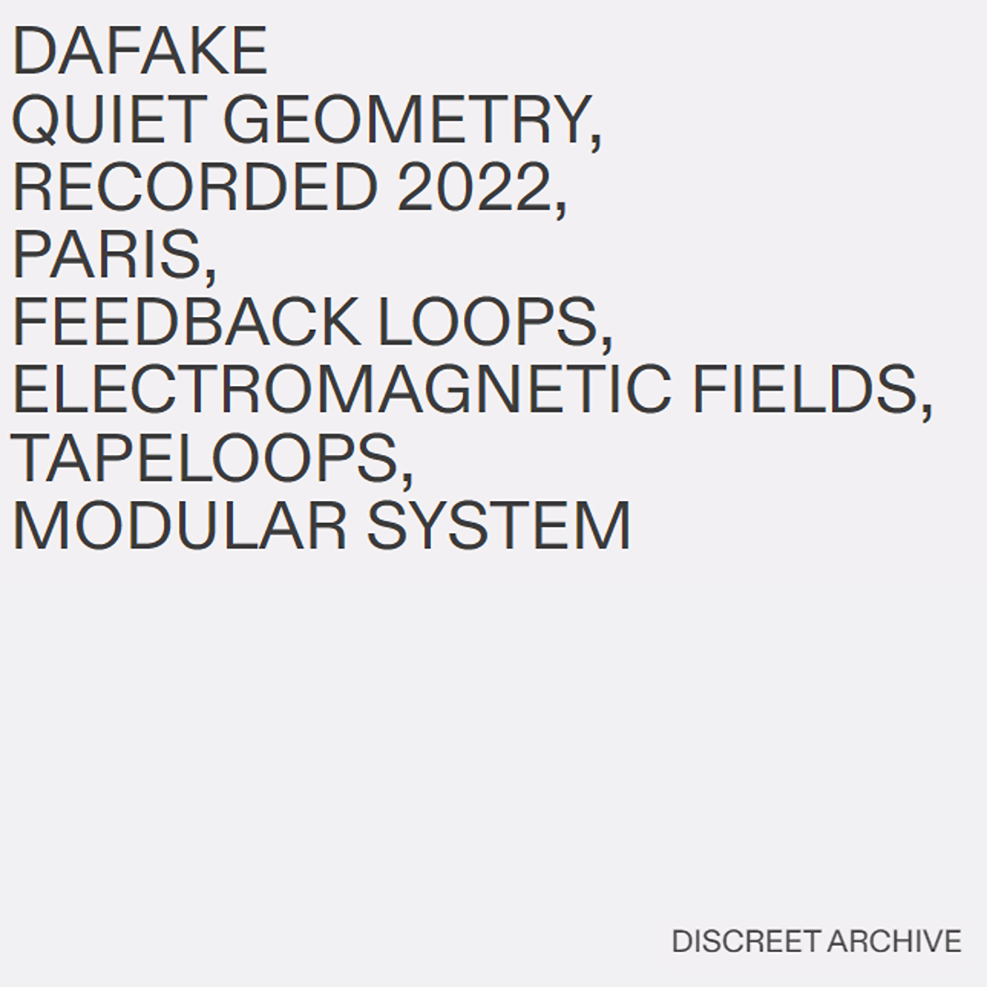 Review: DAFAKE – Quiet Geometry