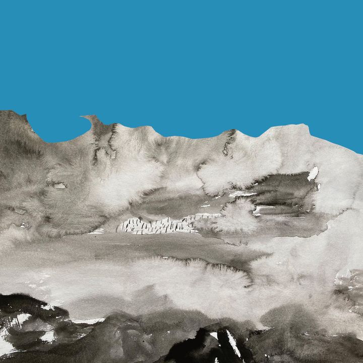 Artwork for the record, with an abstract image of a grey mountain against a